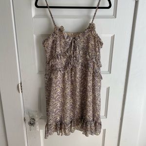Boutique Ruffled Purple Floral Mini Dress